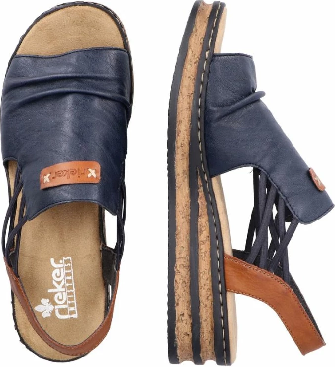 Sandale platforme femra Rieker 62962-14, të kaltra