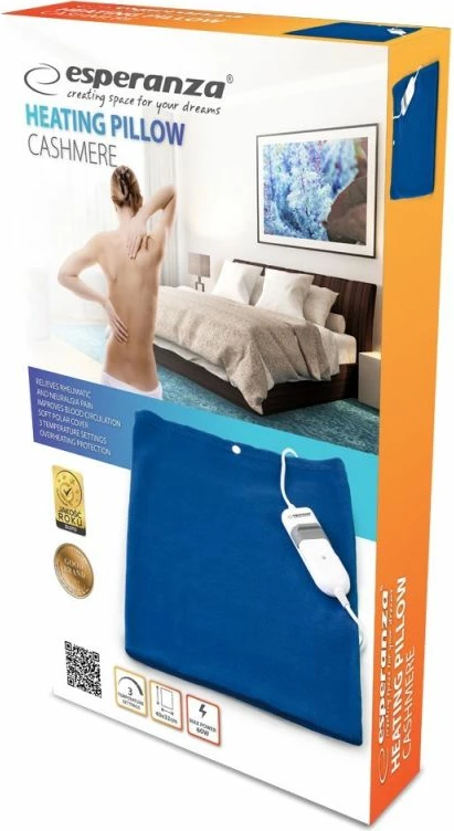 Jastëk elektrik Esperanza Cashmere EHB004, kaltër