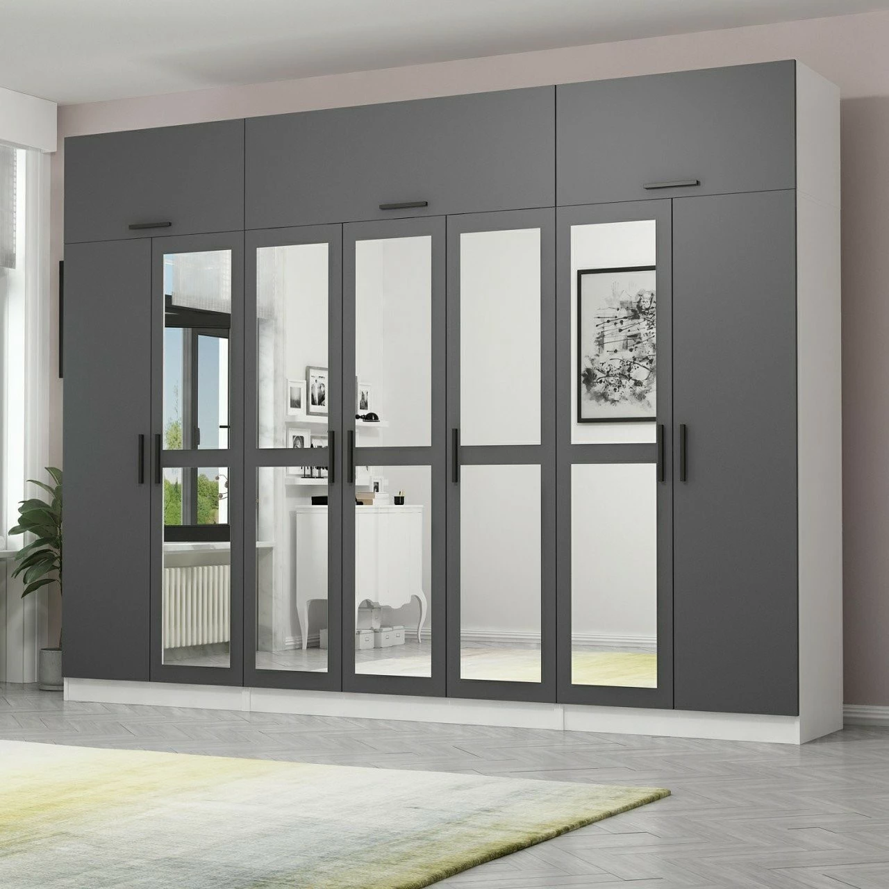 Dollap Skye Decor, anthracite dhe i bardhë, 5255