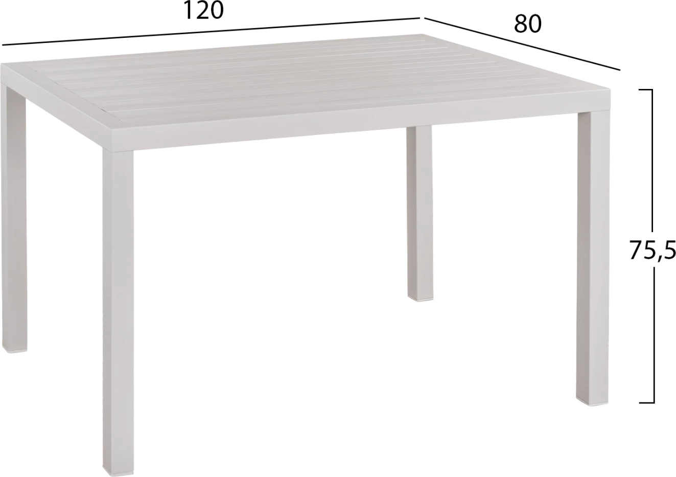 Tavolinë alumini 120x80 e bardhë FH5570.01