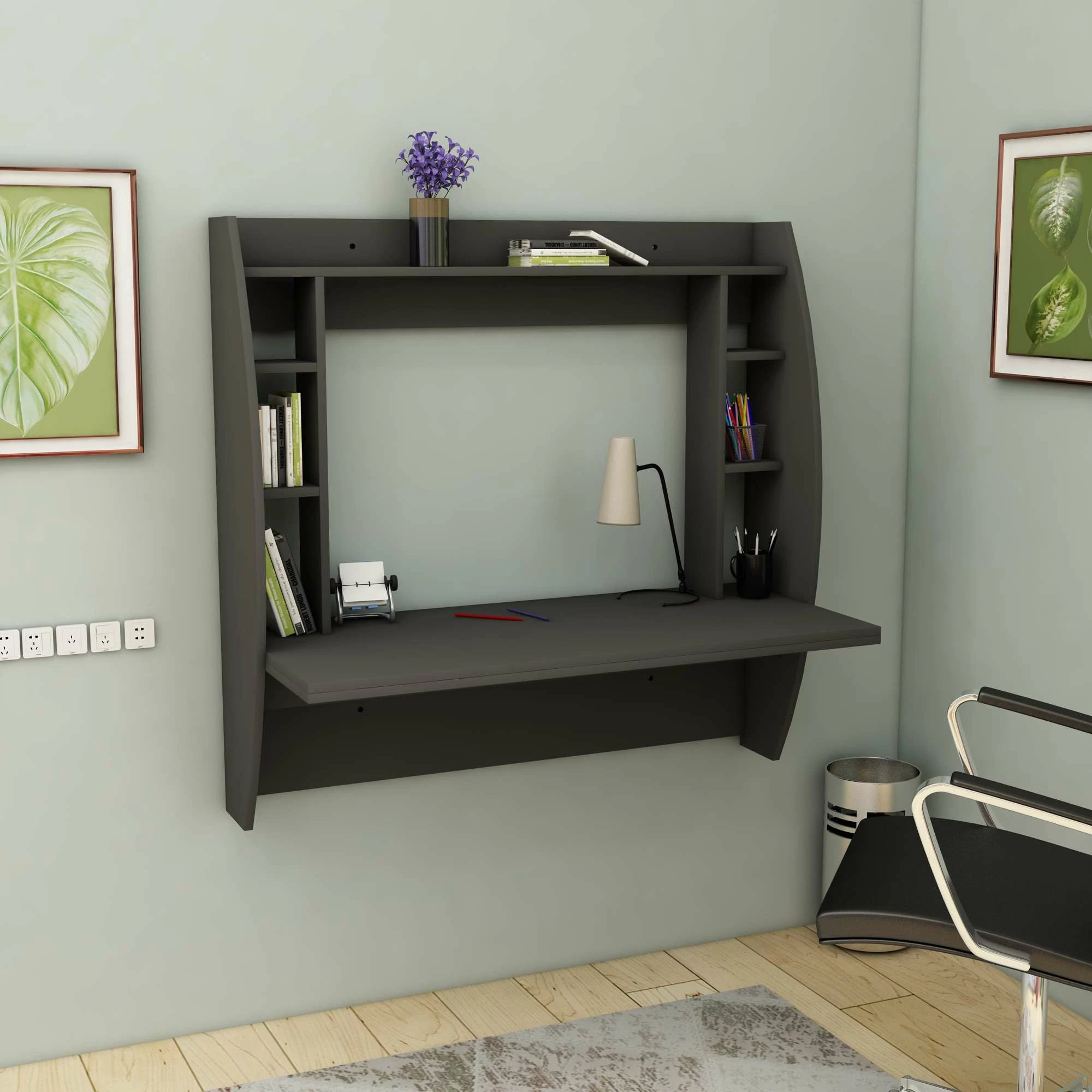 Tavolinë pune Hanah Home, Buğlem, ngjyrë antracit