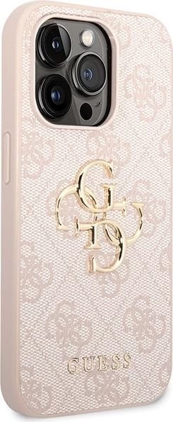 Mbështjellës Guess 4G Big Metal Logo për iPhone 15 Pro, Rozë