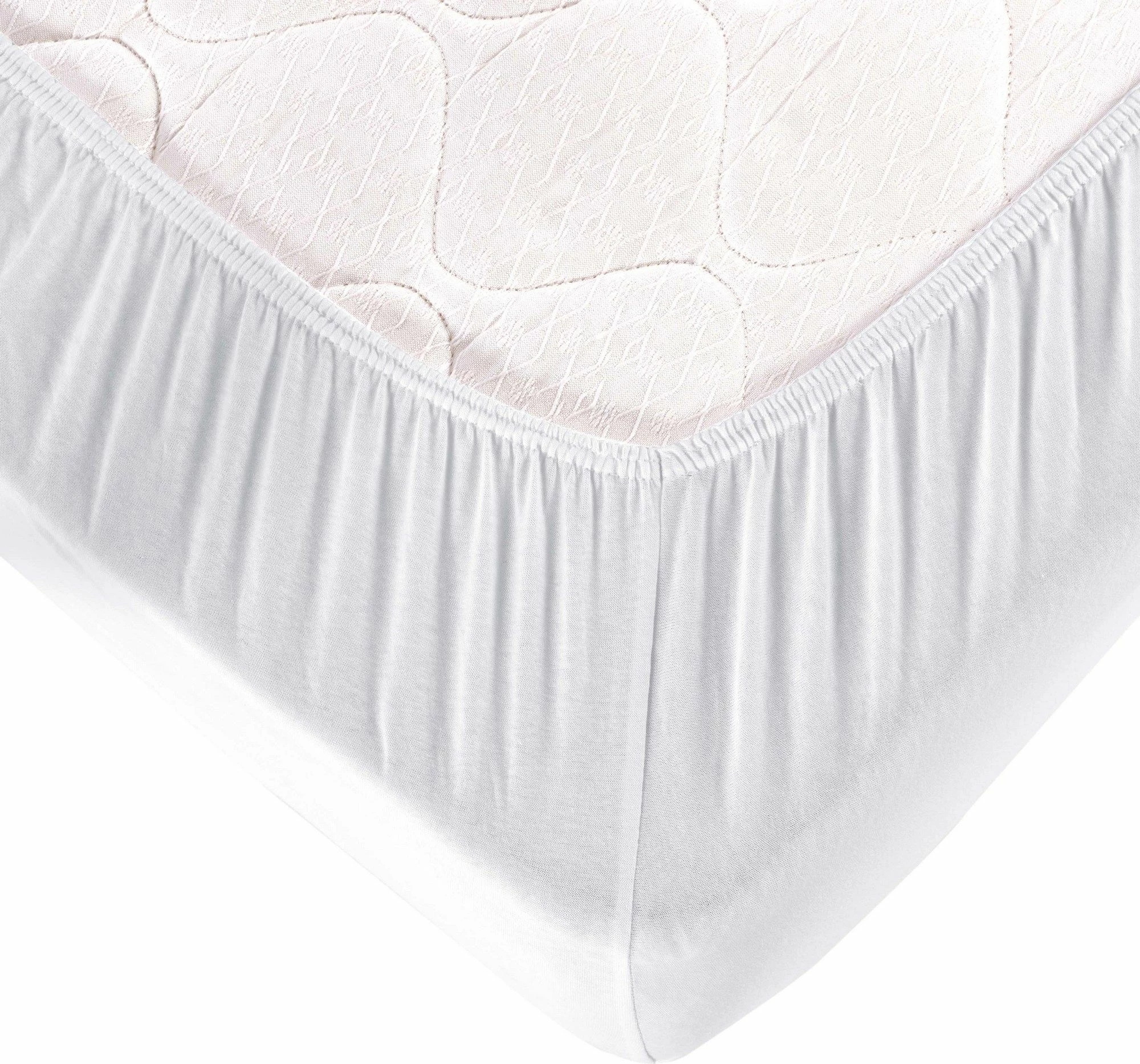 Çarçaf i shtrënguar jersey për dyshek të vogël dopio, i bardhë, L'Essentiel Linge de Maison