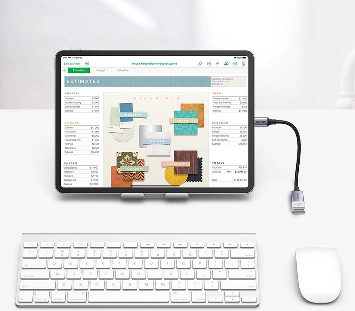 Kabllo adapter OTG Ugreen US378, USB-C (mashkull) në USB-A (femër), 0.15m, e zezë