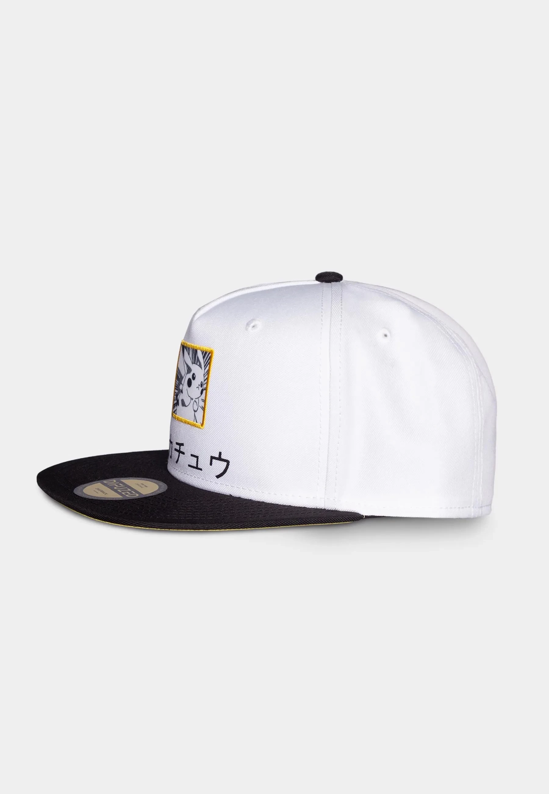 Kapelë snapback Difuzed Pokémon Pikachu, e rregullueshme, bardhë/zezë me të verdhë