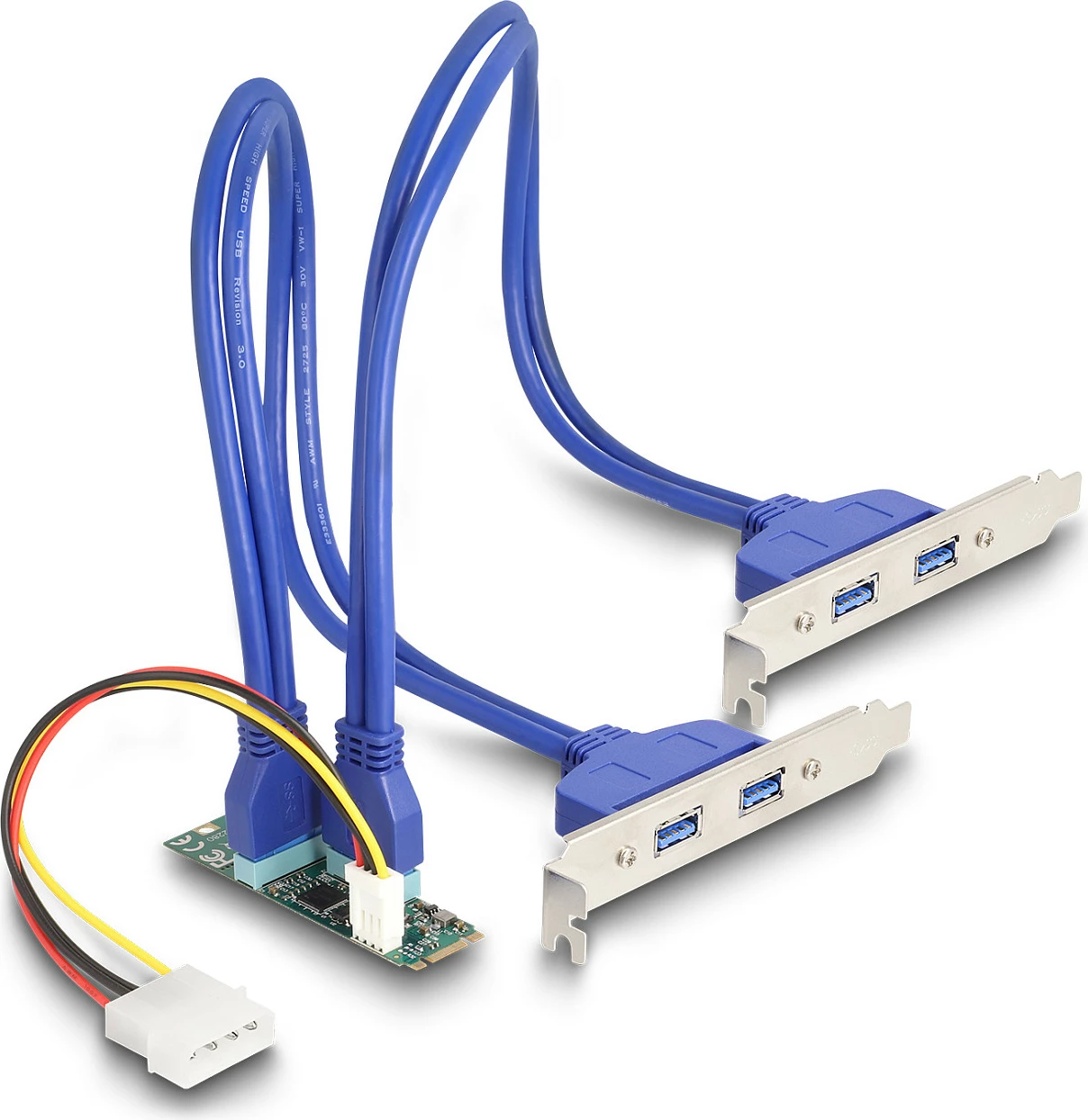 Adapter M.2 DeLOCK 61066, 4x USB 3.2 Gen1 Type-A, 5 Gbit/s, i brendshëm
