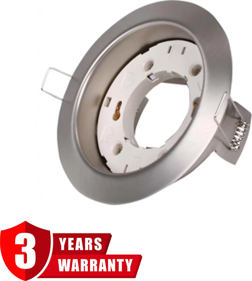 Kornizë llampe kualitative dhe atraktive INOX për drita LED dhe ekonomike GX53 