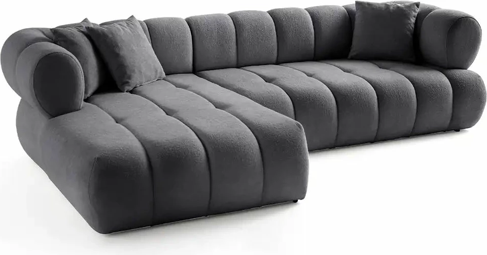 Këndare Petra, ngjyrë gri e errët, Atelier del Sofa, pjesa e majtë