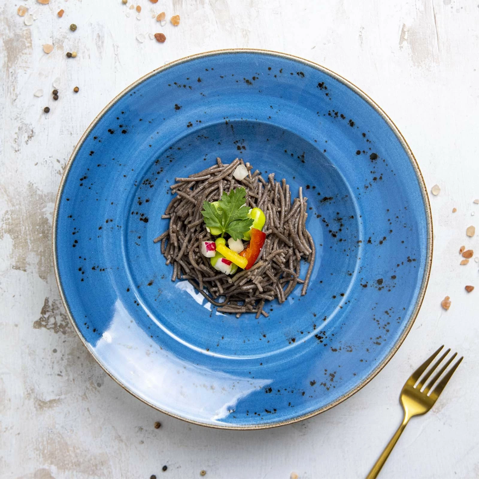 Pjatë për pasta Fine Dine Iris 27 cm 400 ml, blu, set 6 copë