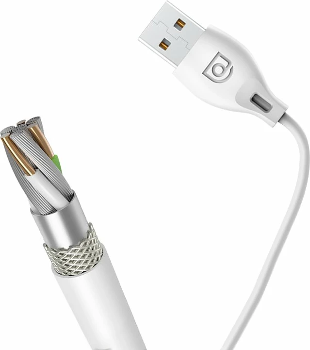 Kabllo micro USB Dudao L4M, 1m, 2.4A, e bardhë