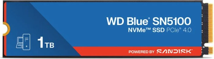 SSD NVMe SanDisk WD Blue SN5100 WDS100T5B0E 1TB M.2 2280 PCIe 4.0, blu