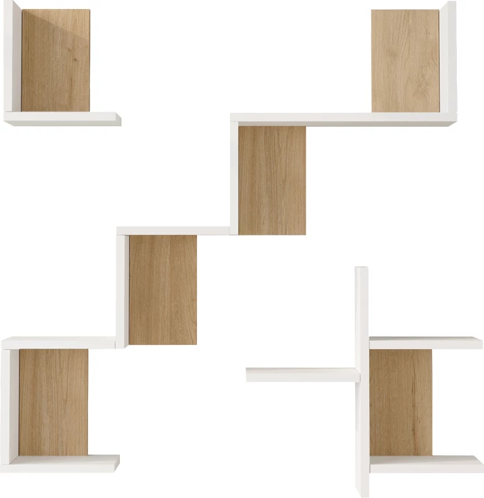 Raft muri Verso, ngjyrë e bardhë me lis, 99.4x14.5x103cm