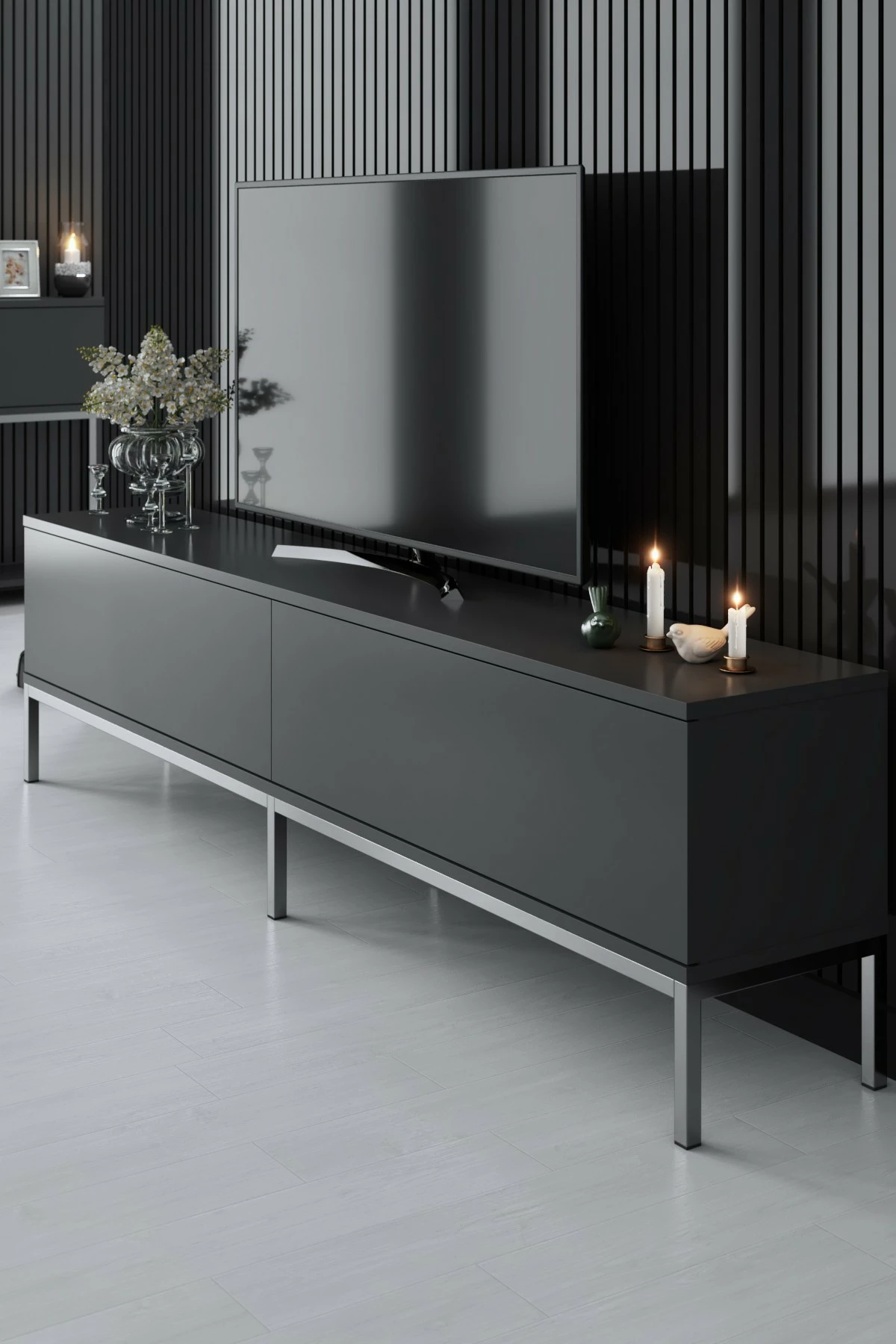 Komodë TV Hanah Home, Lord, antracit, argjend