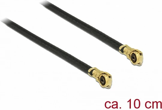 Kabllo antene DeLOCK mHF 4L (MHF IV/HSC MXHP32) në mHF 4L, 10 cm, 50Ω, 1.13 mm, e zezë