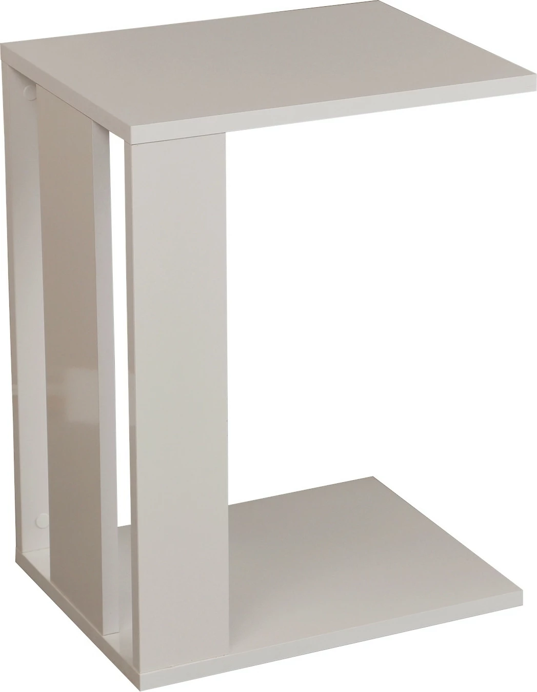 Tavolinë anësore Hanah Home, një copë, ngjyrë e bardhë me shkëlqim