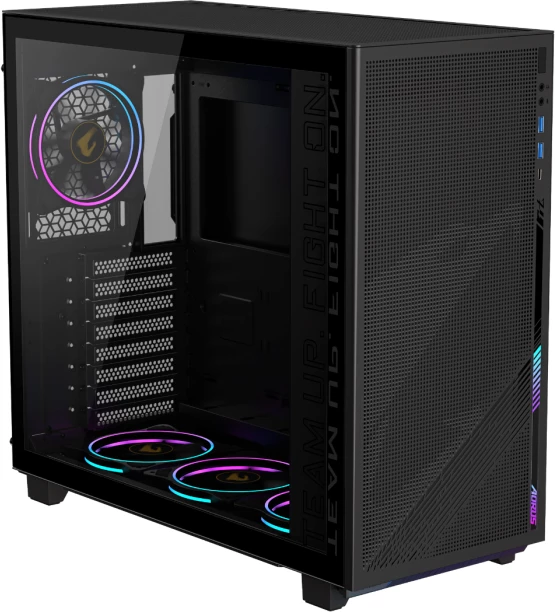 Kasë GIGABYTE AORUS C400 GLASS Mid Tower ATX, USB-C USB 3.2 Gen2, RGB, e zezë
