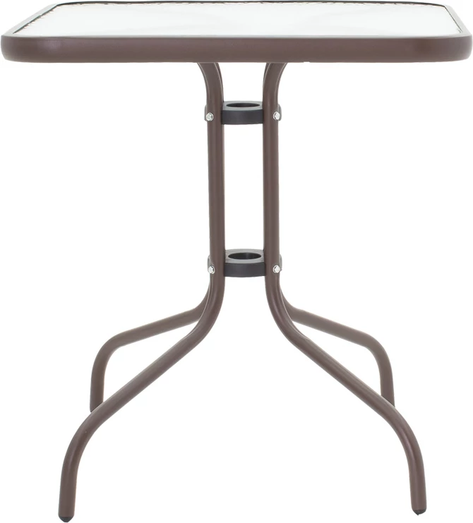 Tavolinë me karrige Watson-Sussie metal ngjyrë kafe-xham 70x70x70cm