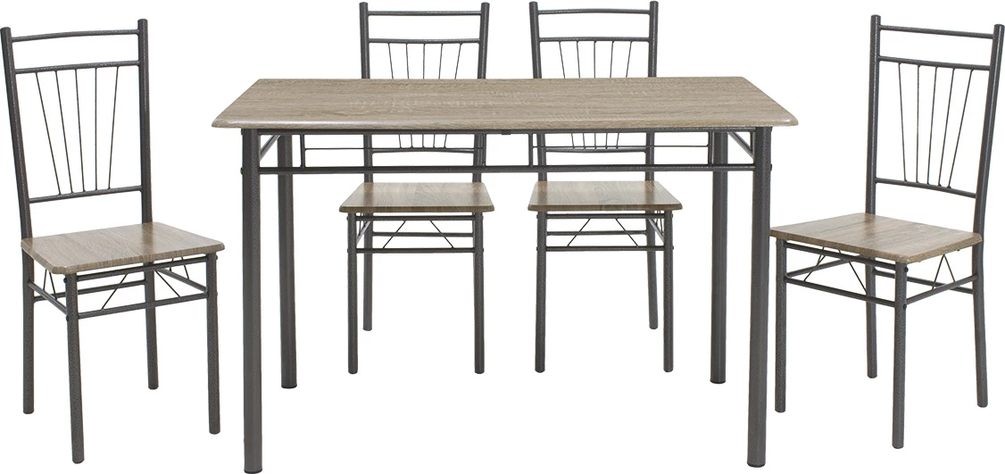 Tavolinë me karrige Roza 5 copë ngjyrë sonoma - këmbë anthracite matte 120x70x75cm