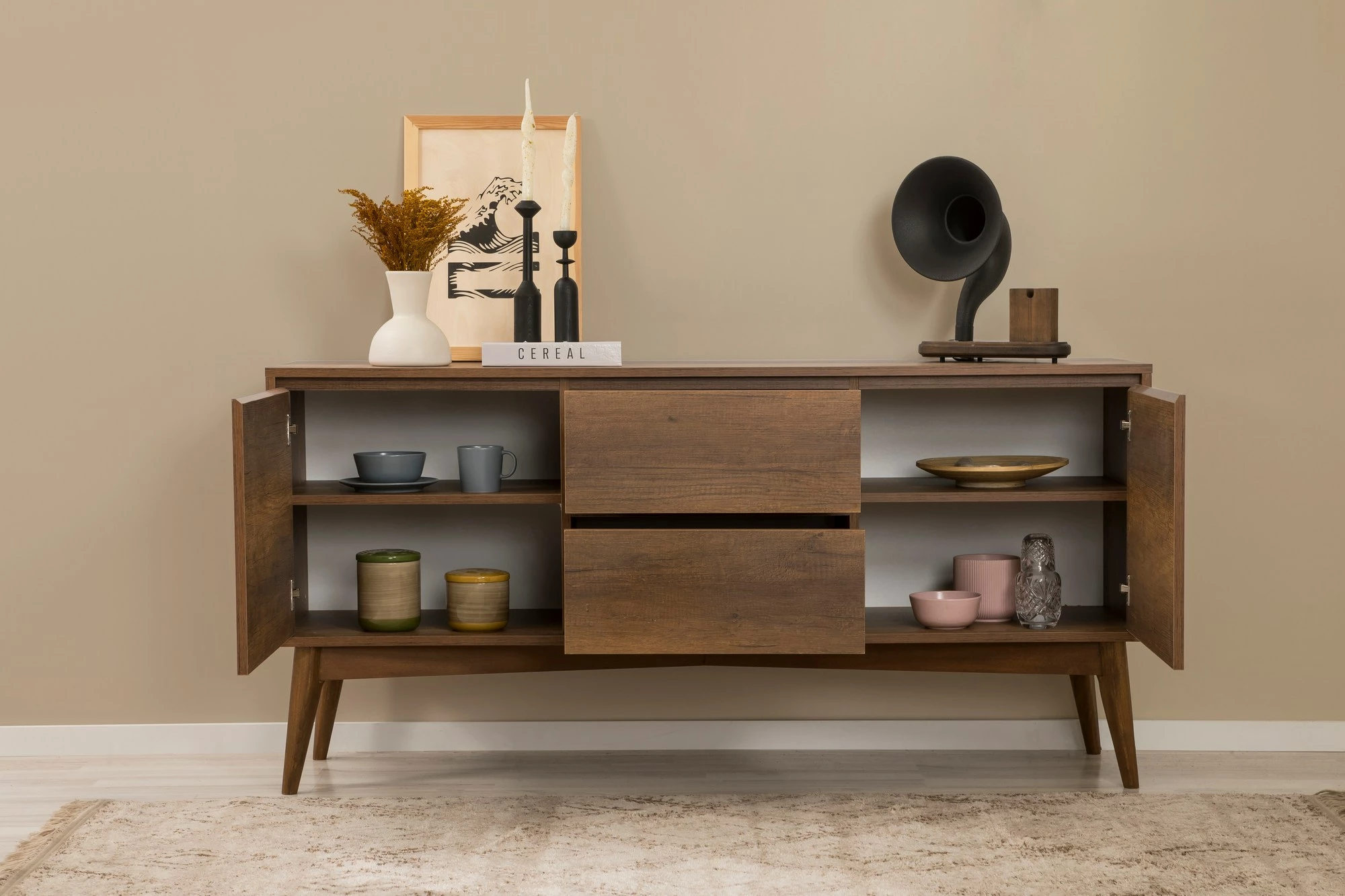 Konsol Skye Decor, ngjyrë arre, Vina