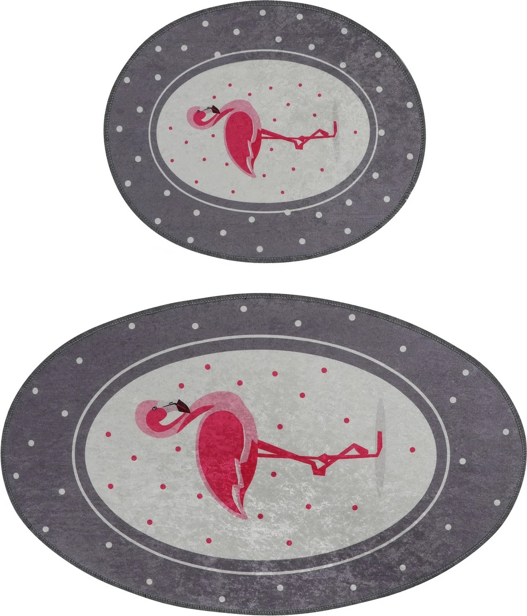 Set tapetash për banjo, 2 copë, Mijölnir, flamingo, shumëngjyrëshe