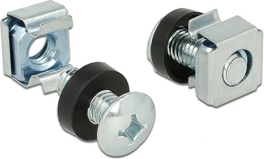 Set vida montimi DeLOCK 42420, për rack 10/19", 20 copë, e zezë/metalik