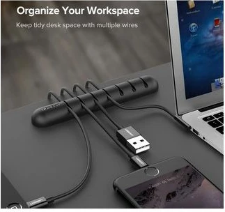 Organizator kabllosh UGREEN 50320, 7 slota, deri 5 mm, i zi, 1 copë