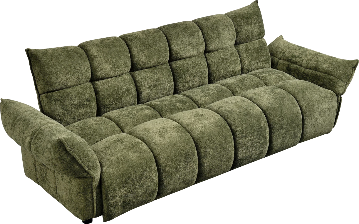 Krevate divan MELU, material stof i gjelbër, susta xhepi, 240-250x90x85cm