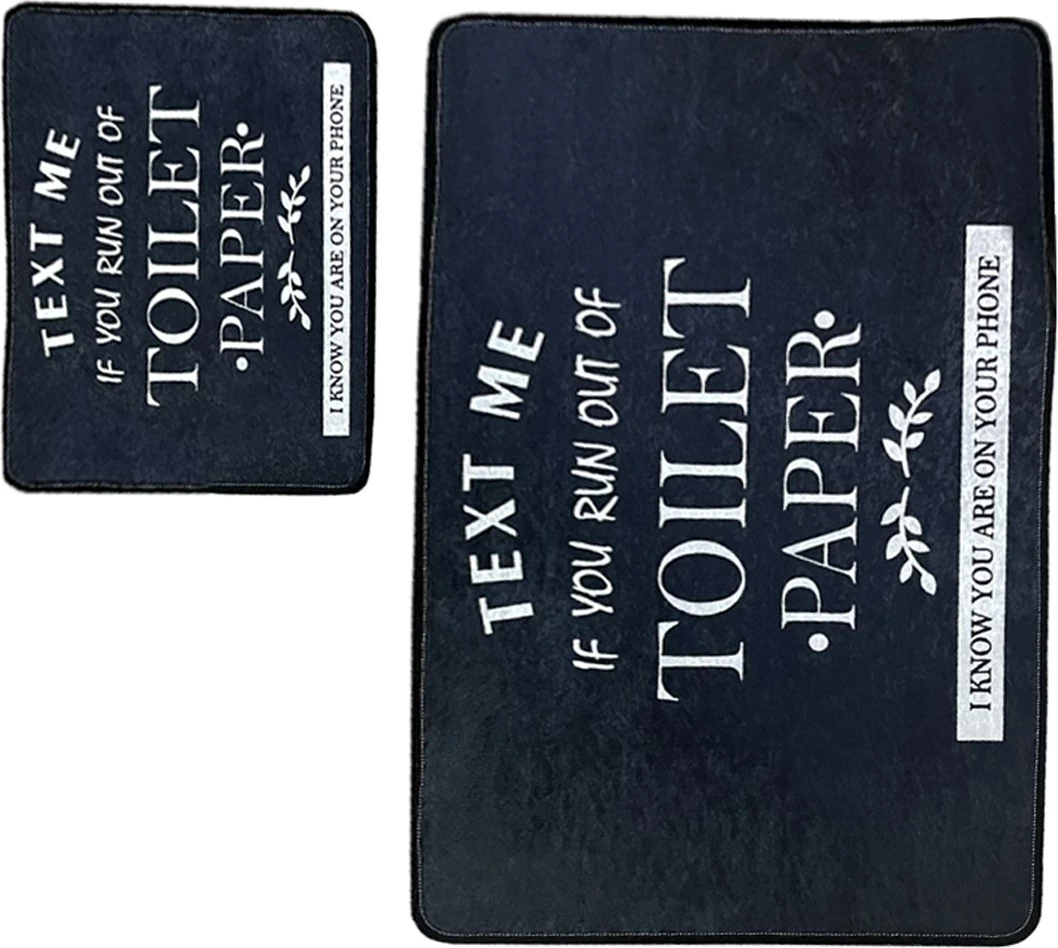 Set tapetash për banjo (2 copë), Mijölnir, për tualet, e zezë