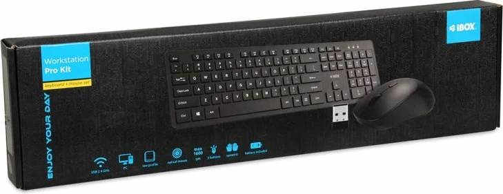Tastierë + mi pa tela iBox Workstation Pro Kit, e zezë