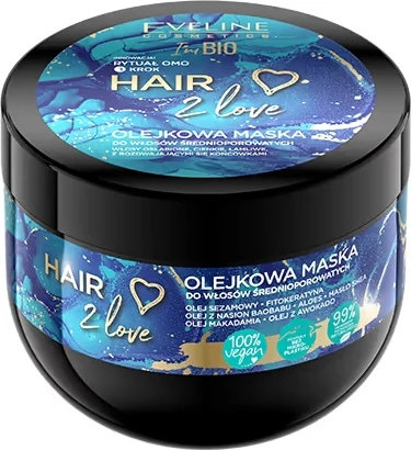 Maskë për flokë për femra Eveline Cosmetics Hair 2 Love Oily Hair Mask 300ml