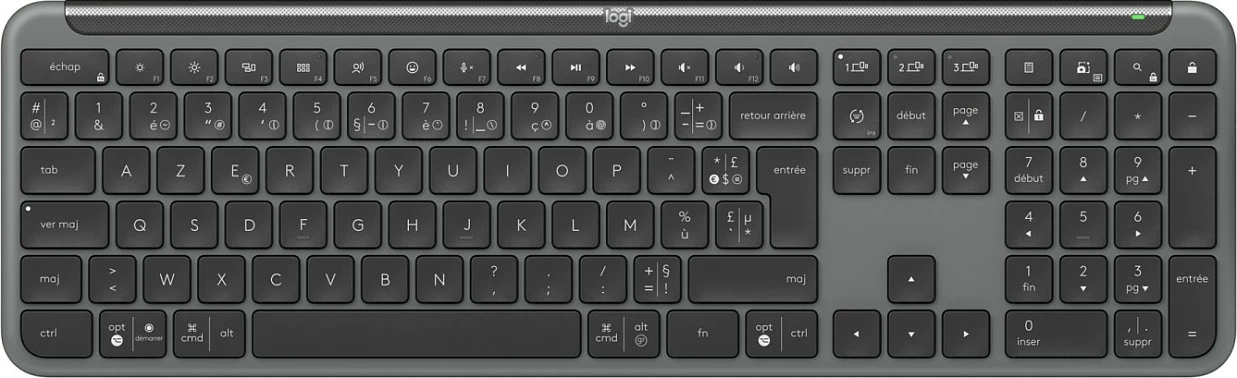Tastierë Logitech Signature Slim Wireless K950, full-size, wireless, me numpad, gri e errët
