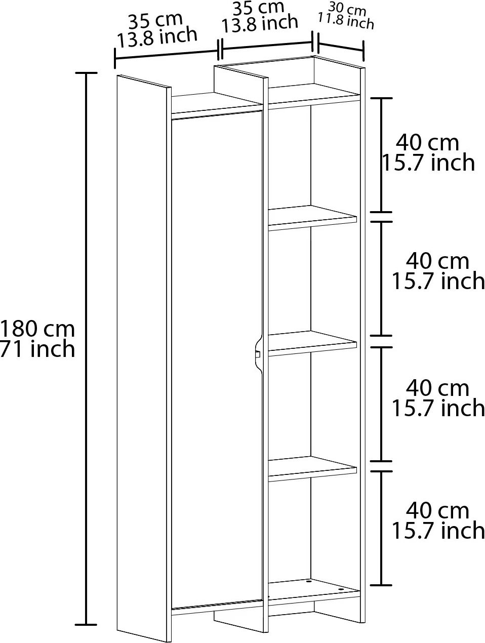 Raft librash Skye Decor, ofertë, ngjyrë e bardhë