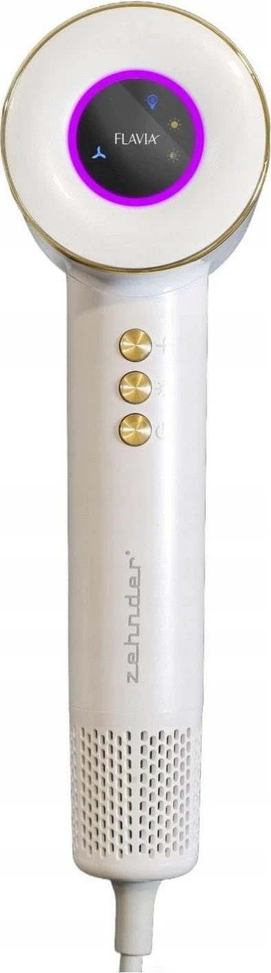 Tharëse flokësh Zehnder Flavia S1000B, 1600W, ekran LED, bardhë