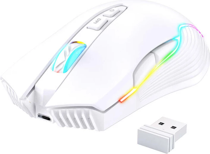 Maus wireless ONIKUMA CW905, RGB, 3600 DPI, i bardhë