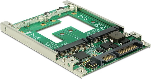 Konvertues SATA në mSATA DeLOCK 62545, 2.5", deri 2x mSATA, 100x70x7 mm