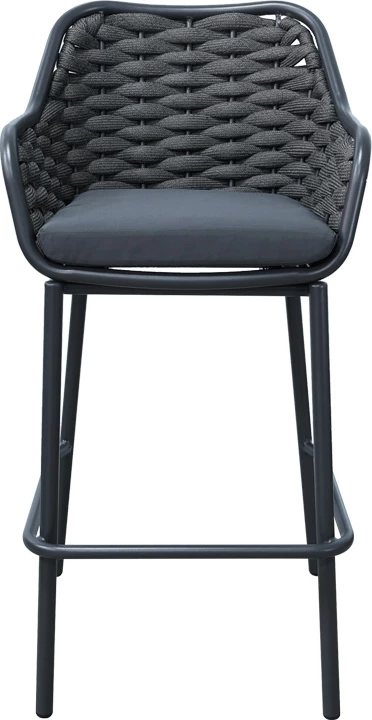 Karrige për bar Zuki alumini, e grisë, me jastëk, 55x54x109cm