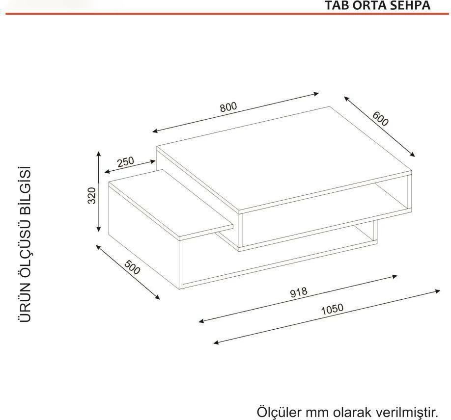 Tavolinë kafeje Skye Decor, e bardhë, arrë