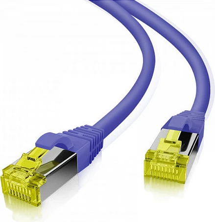 Kabllo rrjeti Helos Cat6a 10m S/FTP RJ45, vjollcë
