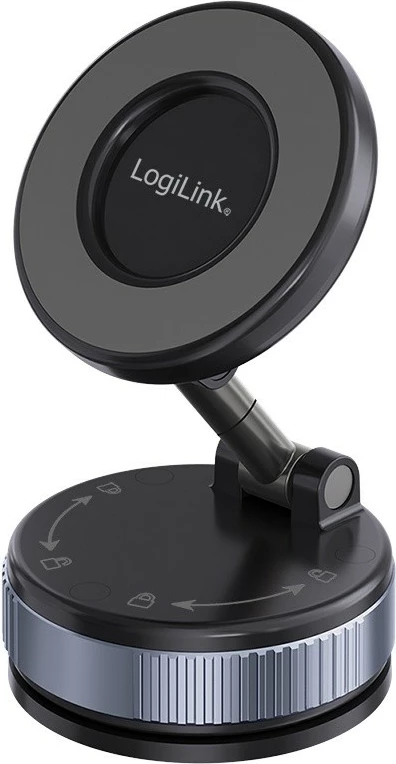 Mbajtës magnetik për celular LogiLink AA0198, me kupë thithëse, i palosshëm, i zi