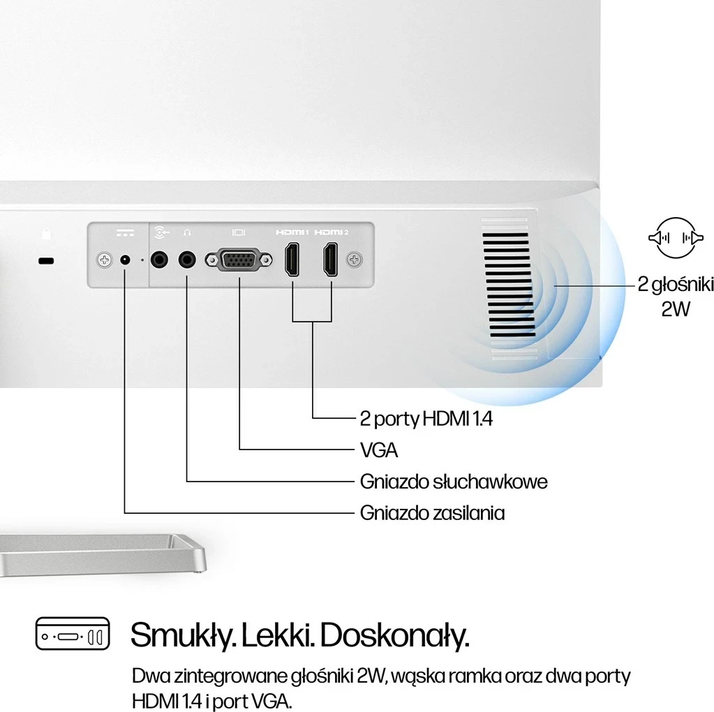 Monitor HP 27", FHD, me altoparlantë, 527sa, Argjendtë