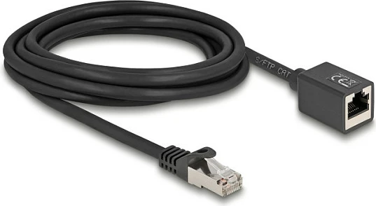 Kabllo rrjeti DeLOCK 90317, Cat6a S/FTP, RJ-45 mashkull në RJ-45 femër, 3 m, e zezë