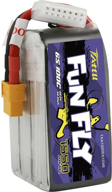 Bateri LiPo Tattu Funfly 1550mAh 22.2V 100C 6S1P me XT60