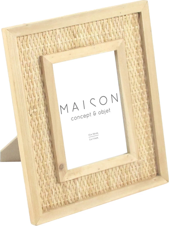 Kornizë foto Kamira, madhësia S, ratan natyral, xham, 25x2x30 cm