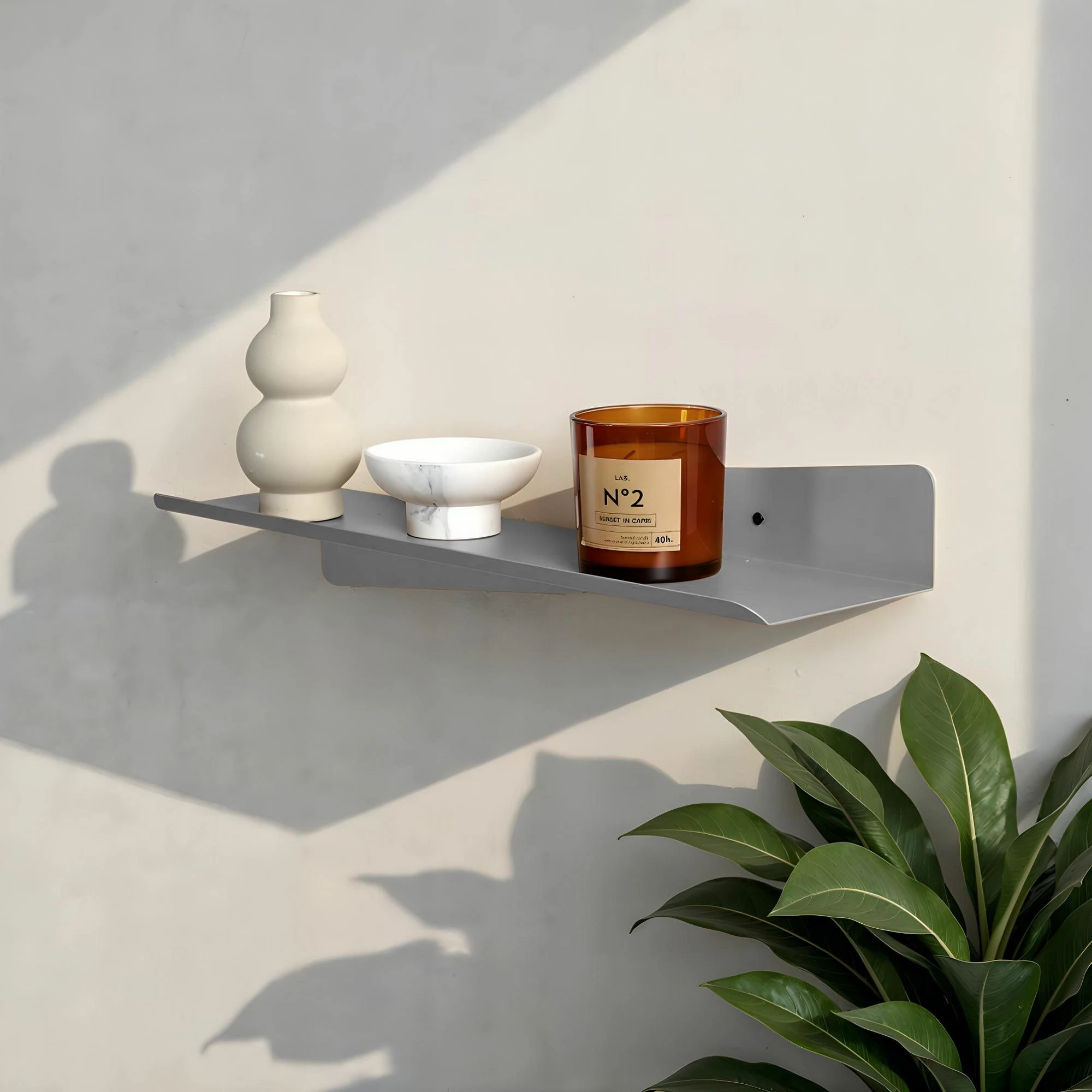 Raft dekorativ metalik për mur, ngjyrë gri, Skye Decor, Vlnt123Gr