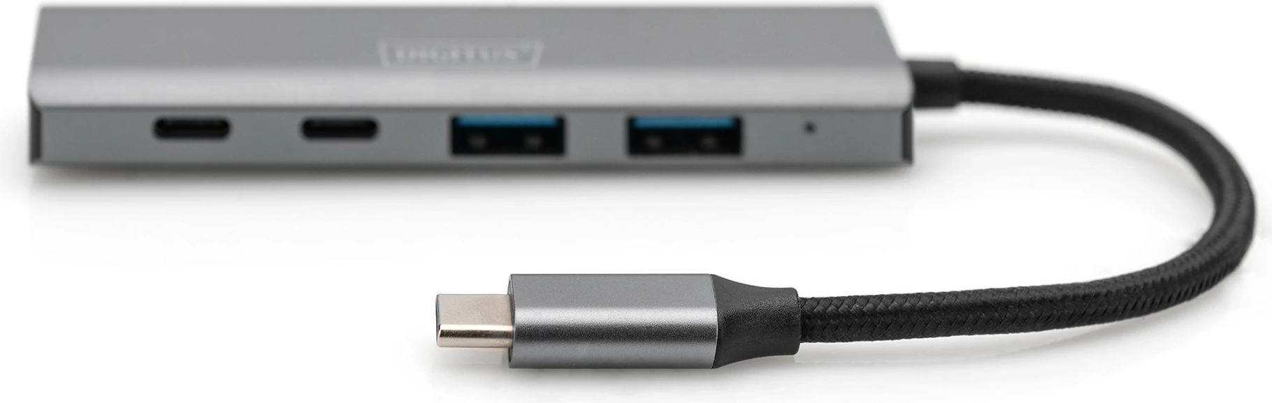 HUB USB-C 4 Porta Digitus, 2x USB A + 2x USB-C, USB 3.2 Gen 1, Gri, Alumini