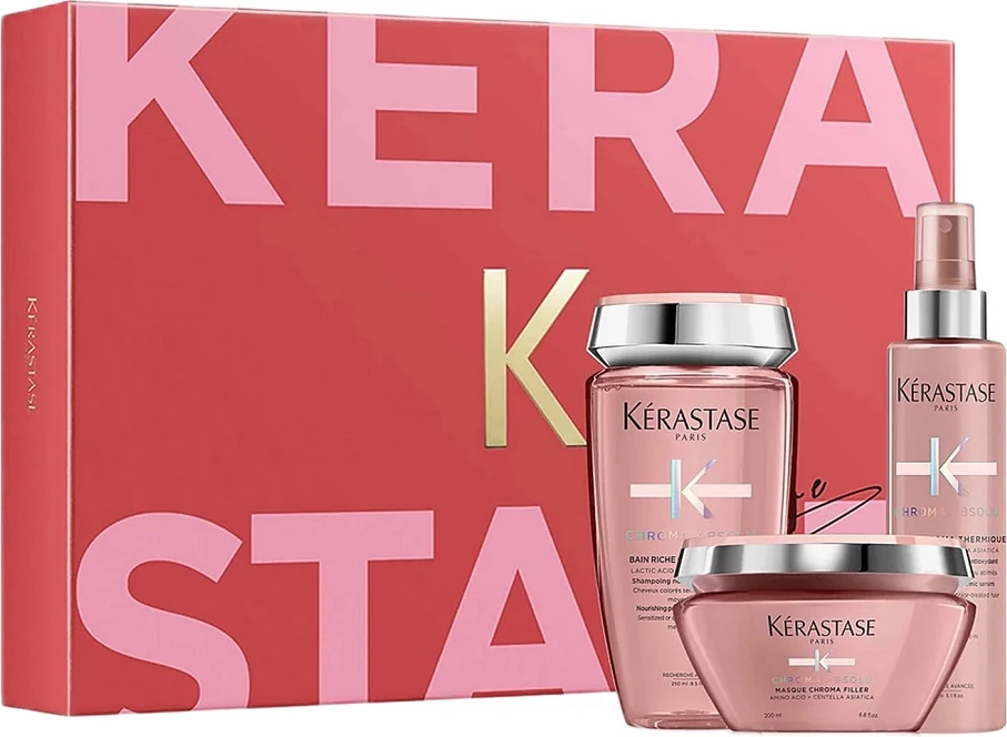 Set për flokë të lyer Kerastase Chroma Absolu për femra, 250ml + 200ml + 150ml