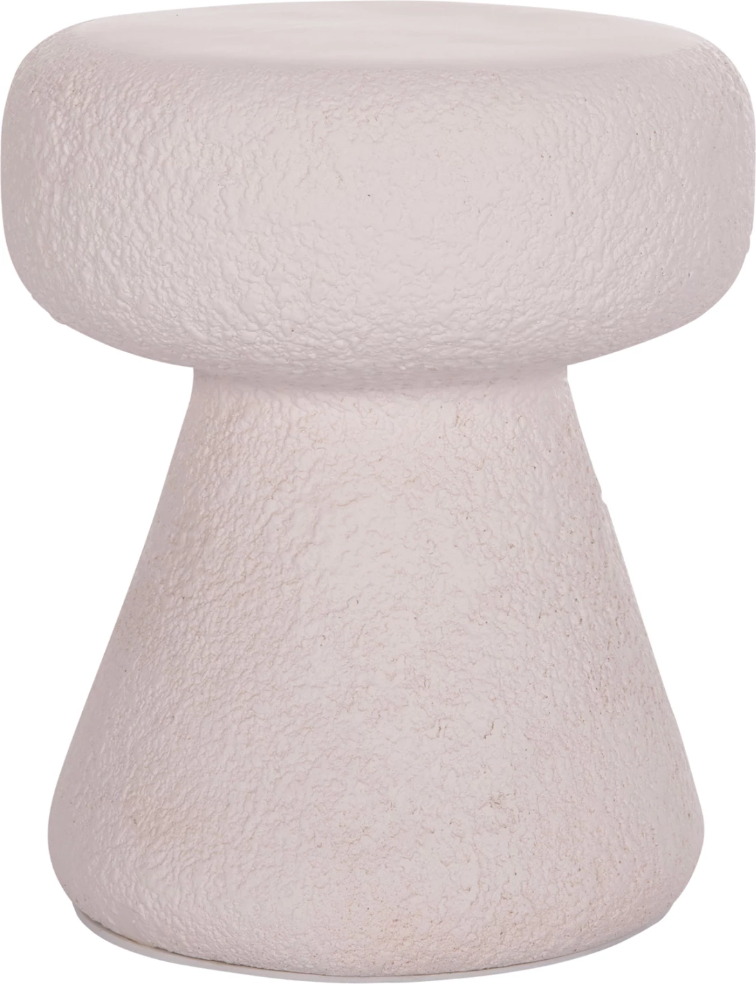 Stool i rrumbullakët INTERON, fibër-cement, ngjyrë e bardhë, FH18171.02, Φ34x39cm