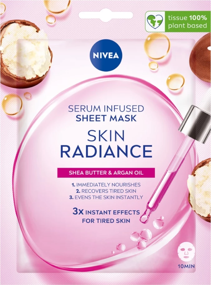 Maskë për fytyrë për femra Nivea Skin Radiance, 1 copë