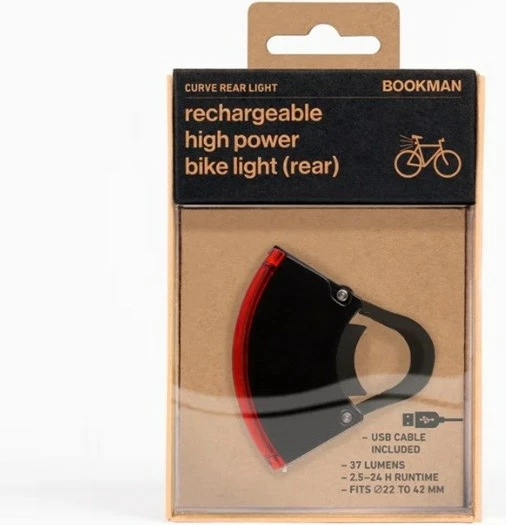 Dritë e pasme biçiklete BOOKMAN Curve Rear, LED, 650 mAh, e zezë/e kuqe