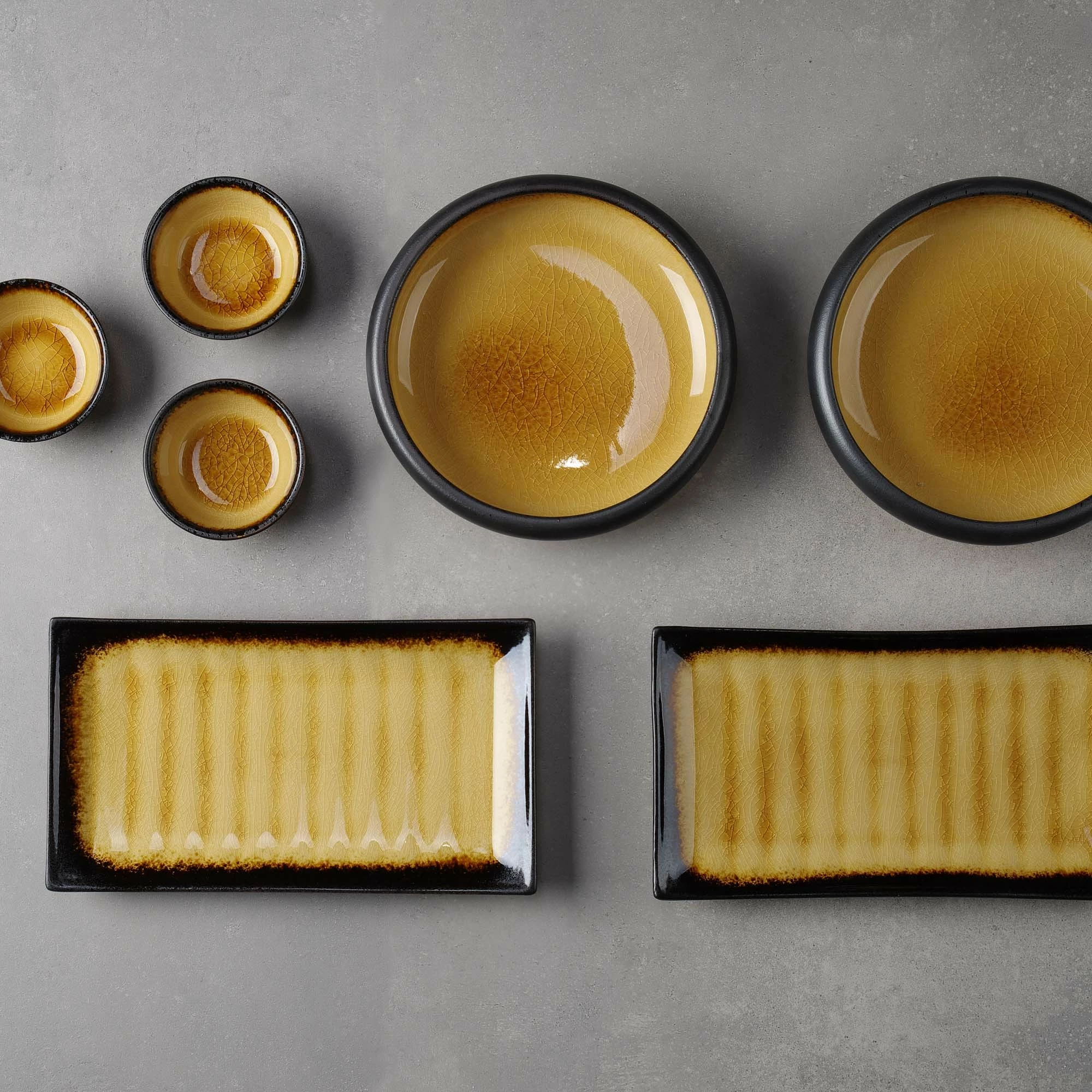 Tas aziatik Fine Dine Topaz 197mm 1.5L set 3 copë e verdhë